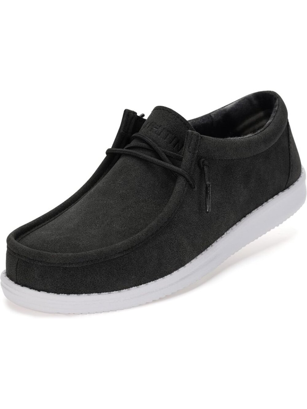 Whitin Men's Black Moc Toe Breezy Stretch Knit Slip On Moccasin Loafers